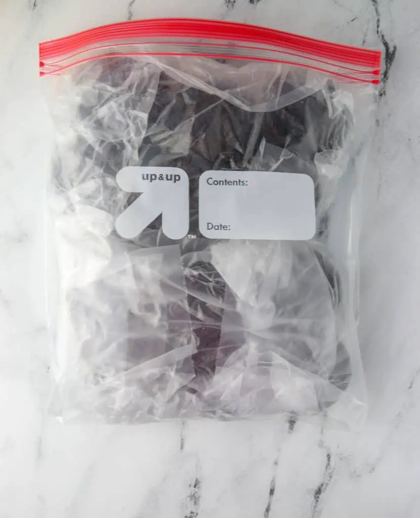 chocolate cupcakes in a plastic bag