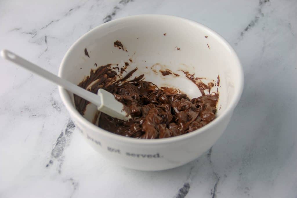 bowl of semi melted chocolate