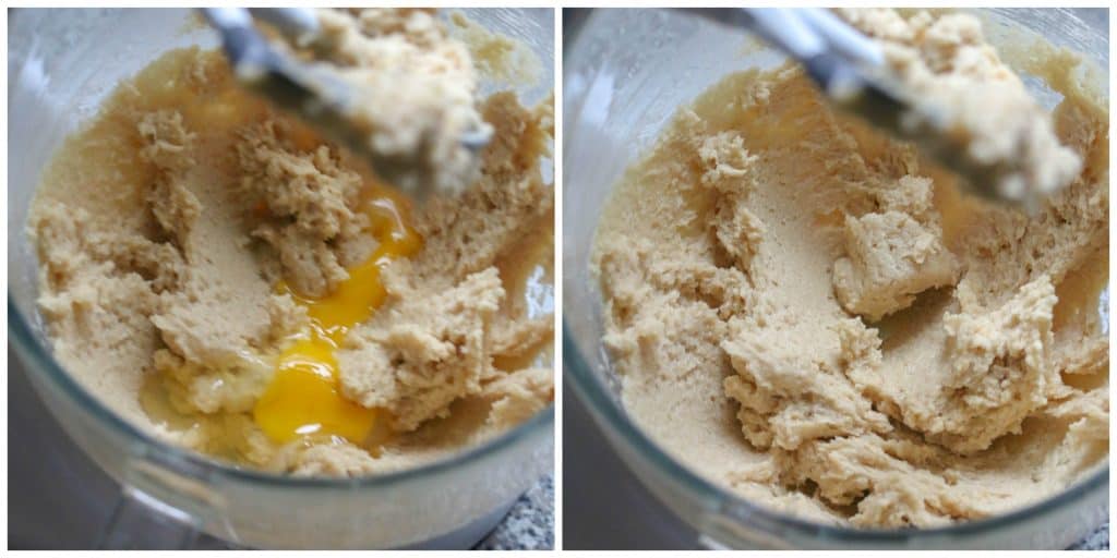 egg added to cookie dough mixture