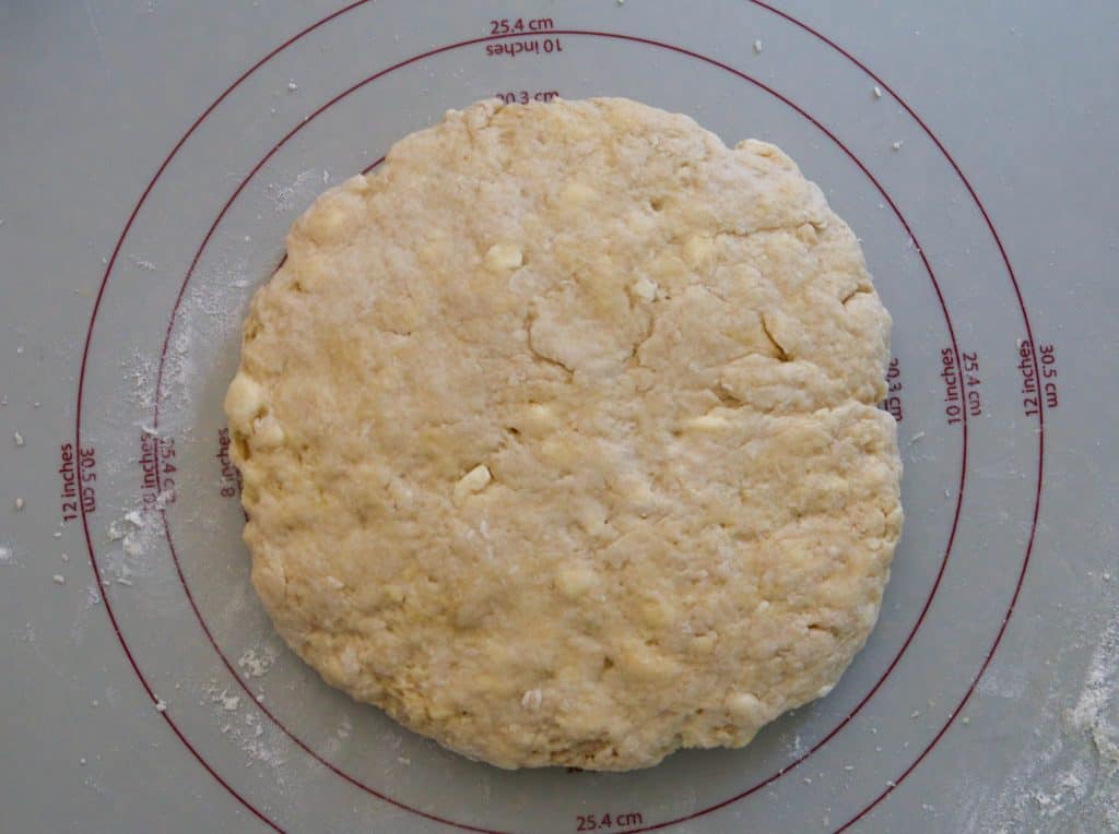 scone dough in a circle