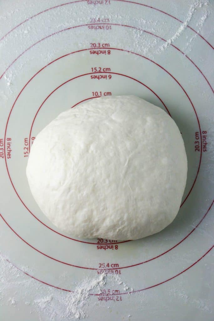 sourdough bread dough on a pastry mat