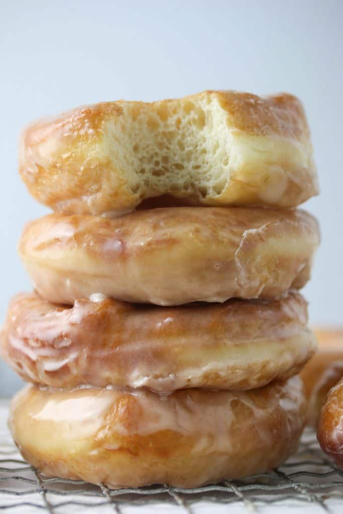 stack of glazed donuts