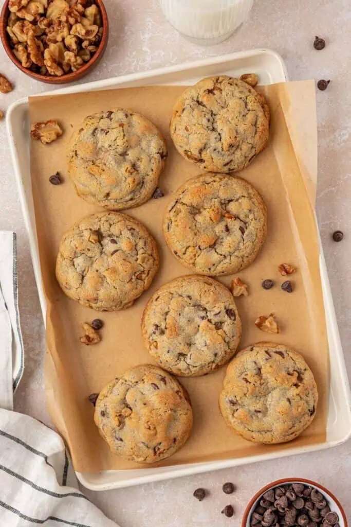 baked cookies on a cookie sheet