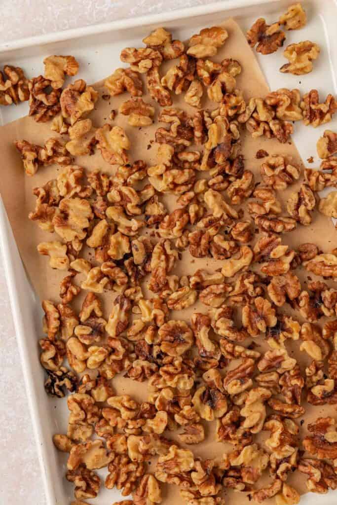 walnuts on a cookie sheet