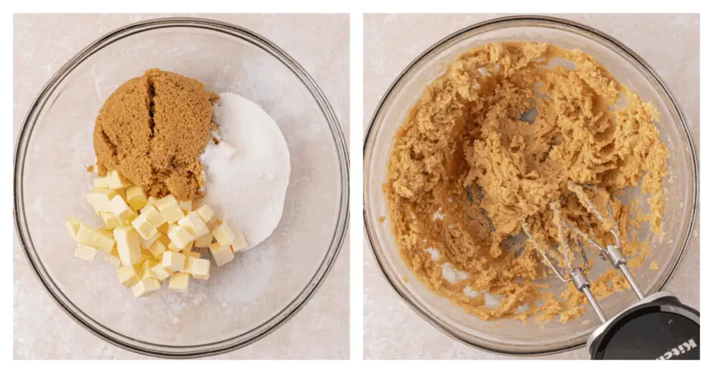 sugars and butter creamed together