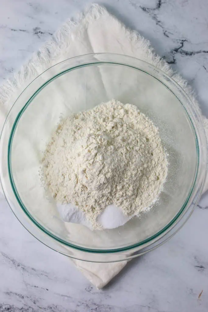 mixing bowl of dry ingredients