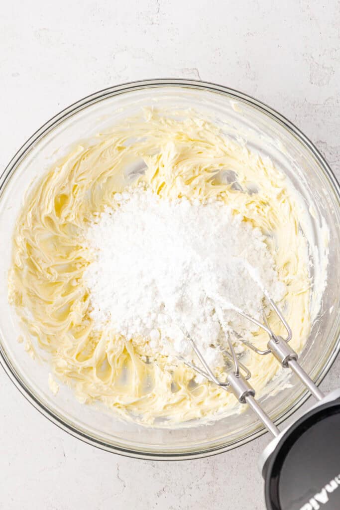 powdered sugar added to butter