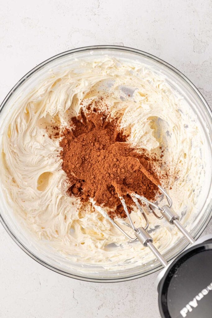 cocoa powder added to frosting