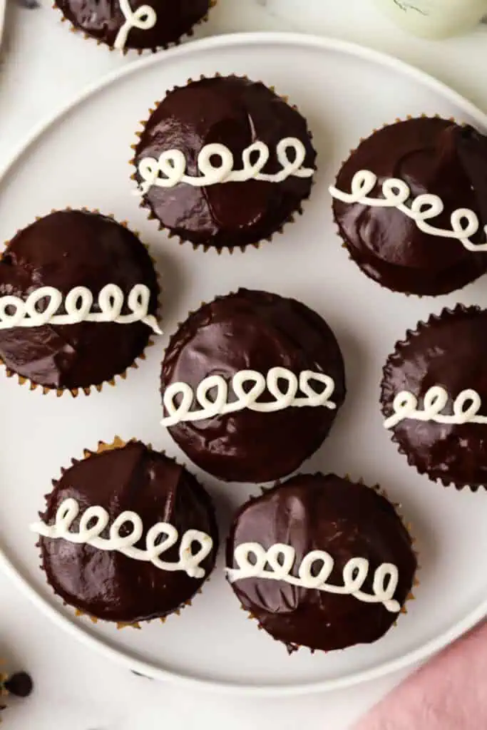 a plate of hostess cupcakes