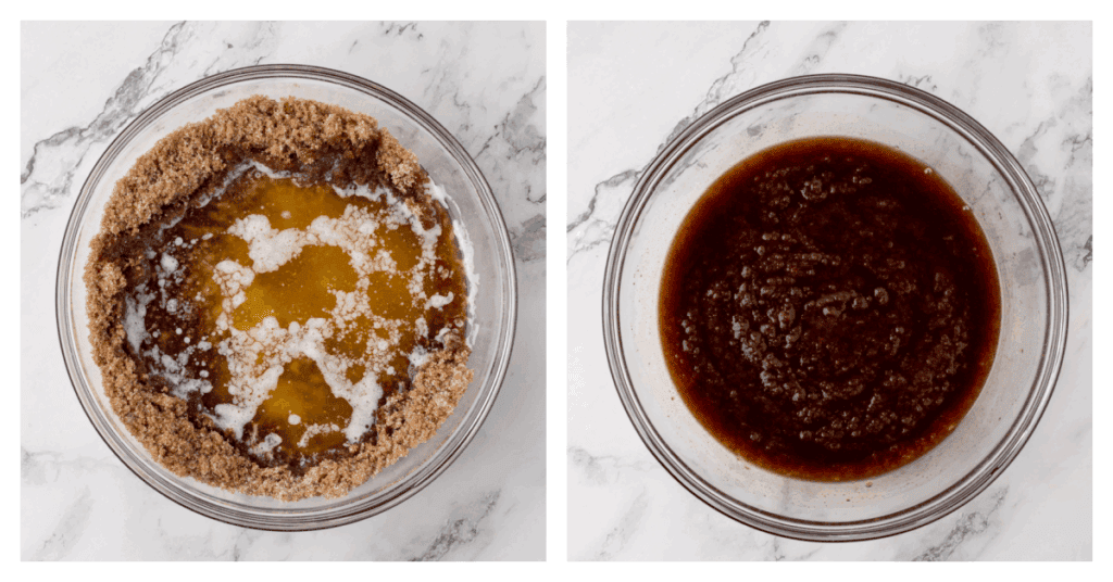 melted butter added to crumb topping