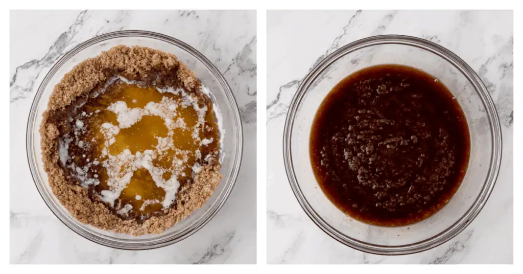 melted butter added to crumb topping