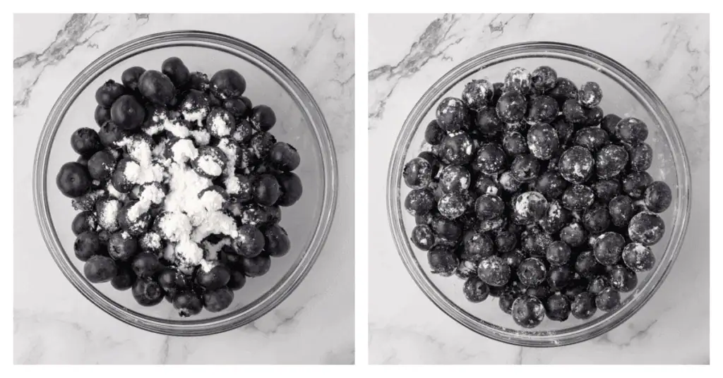 blueberries tossed in flour