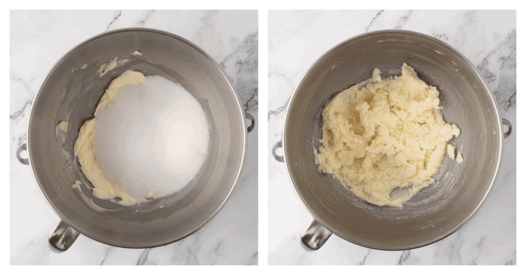 sugar added to bowl