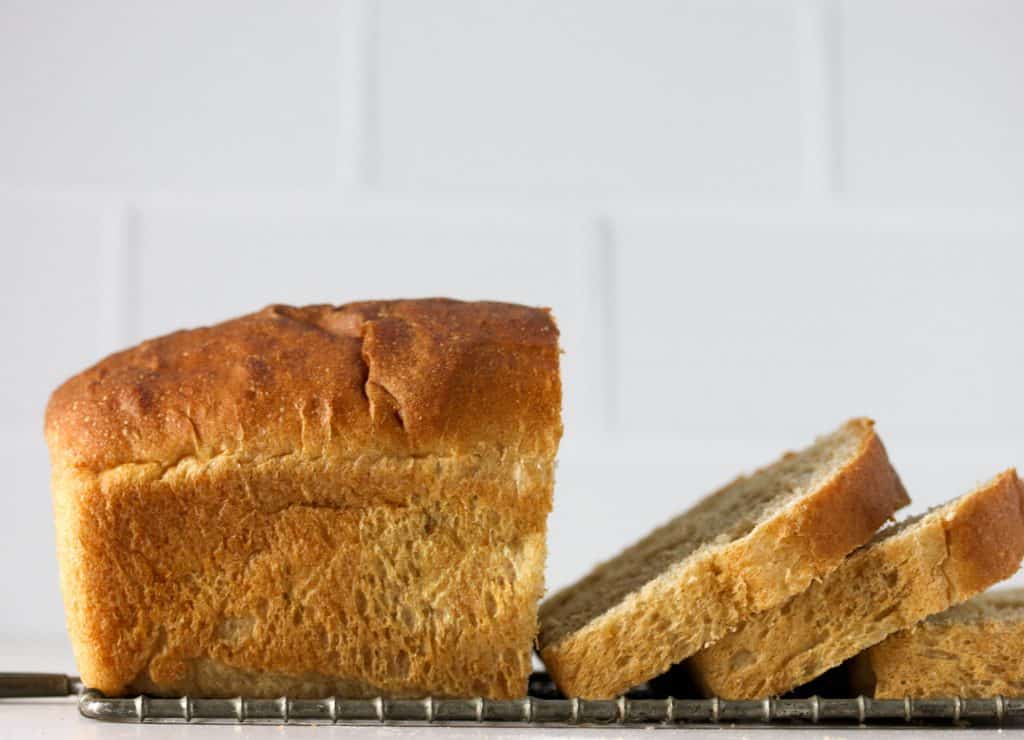 loaf of whole wheat sandwich bread sliced