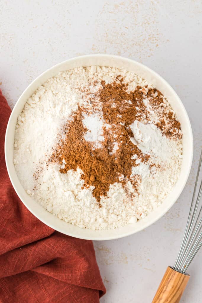 large bowl of apple cider dry ingredients
