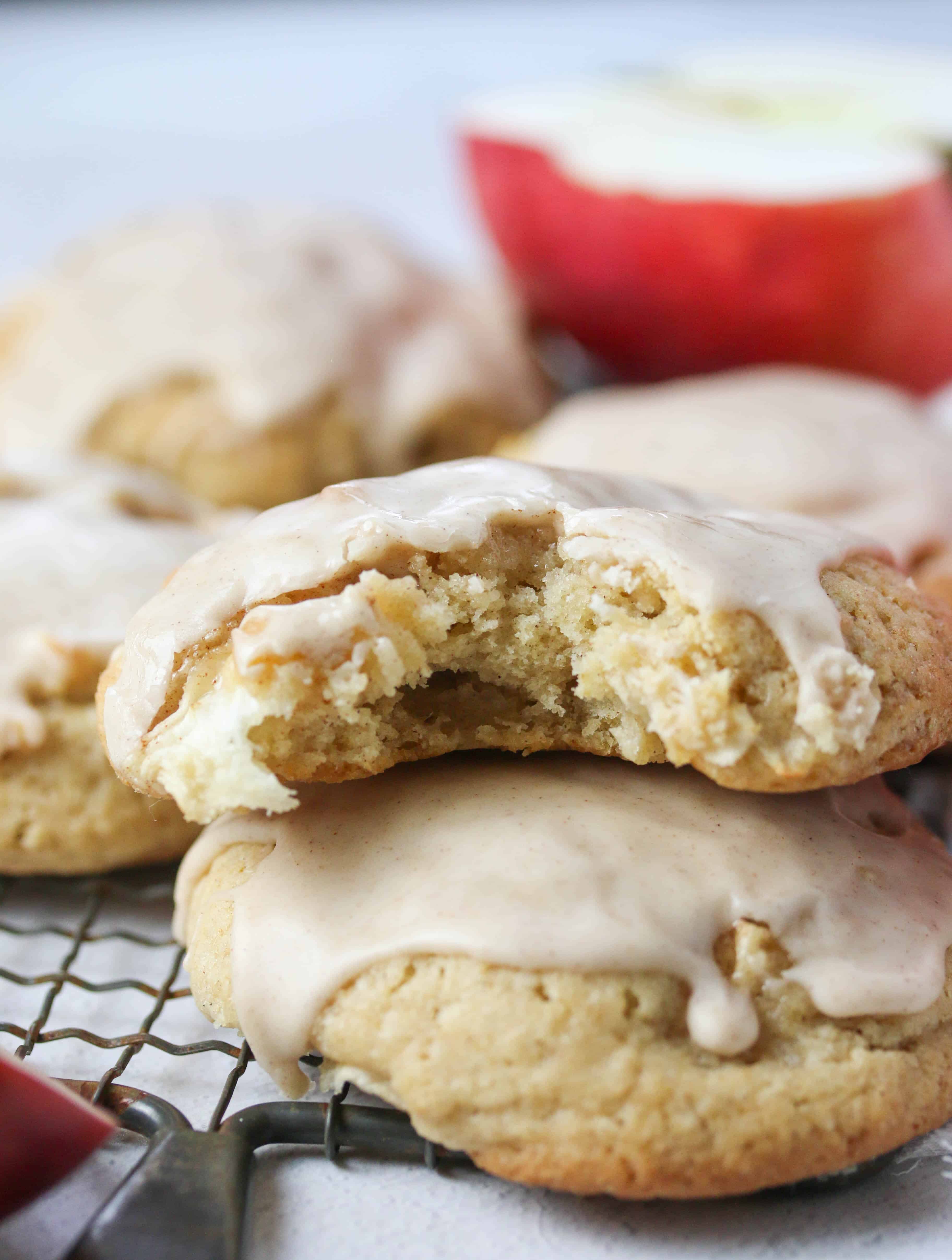 two stacked apple cider cookies