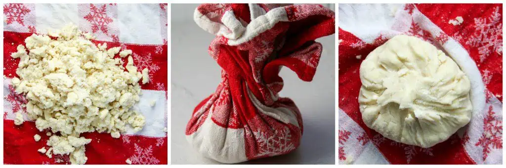 pie dough being wrapped up in a tea towel