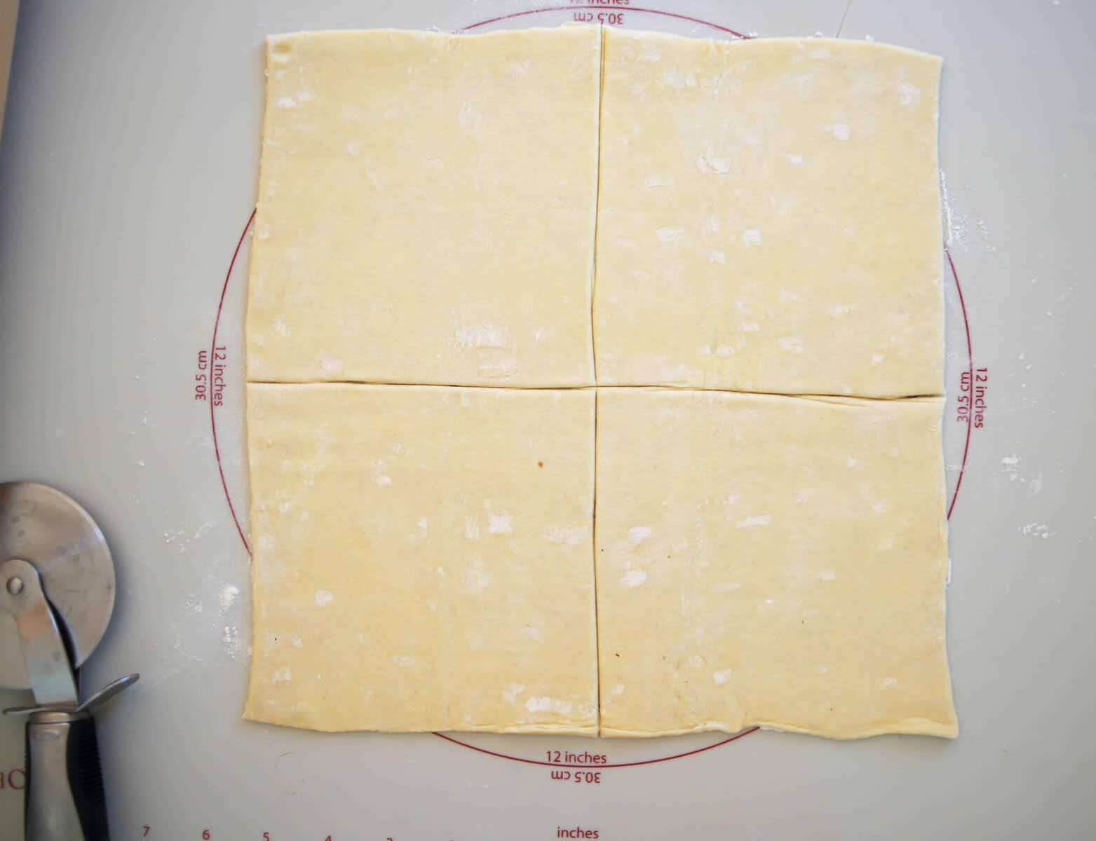 puff pastry cut into four squares