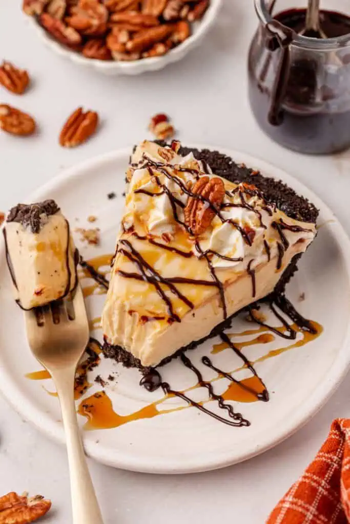 slice of turtle pie on a plate