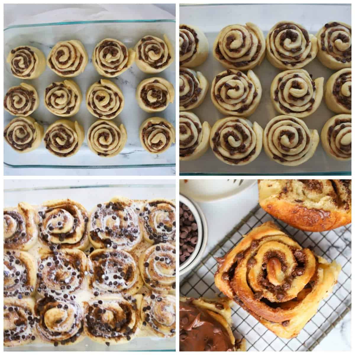 baking rolls photo collage