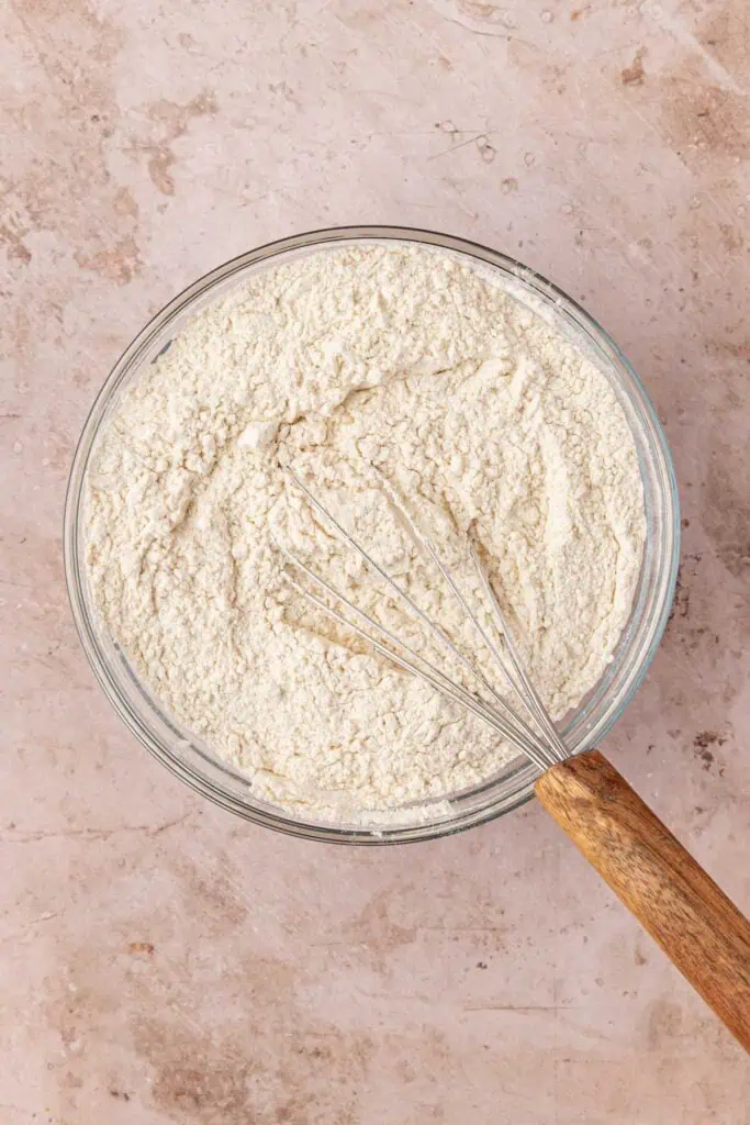 dry ingredients whisked together in a bowl