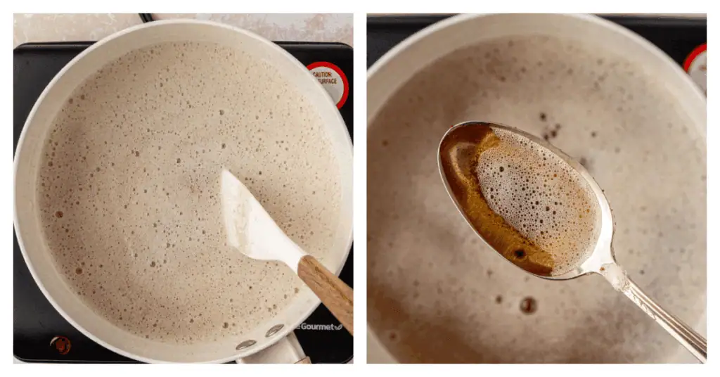 browned butter in a skillet