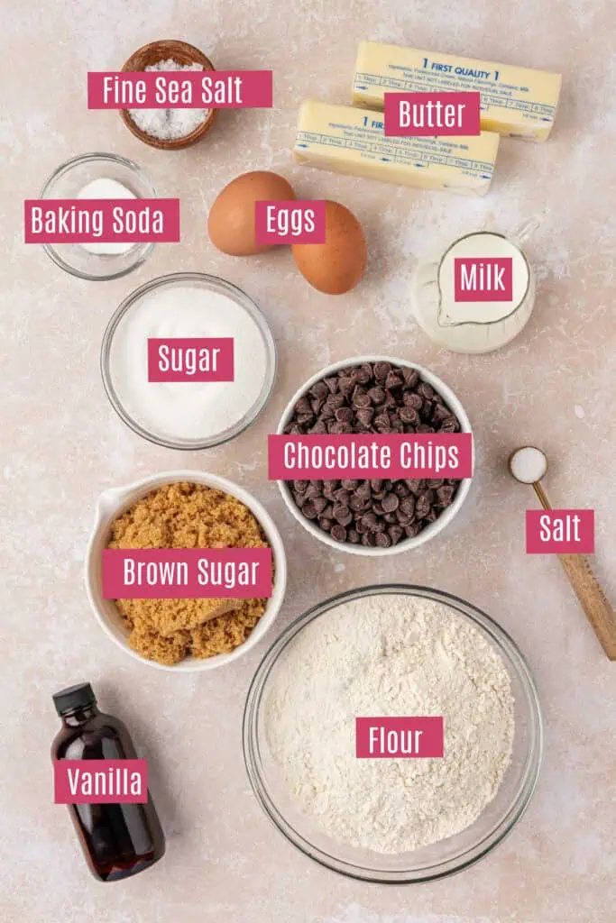 browned butter chocolate chip cookie ingredients