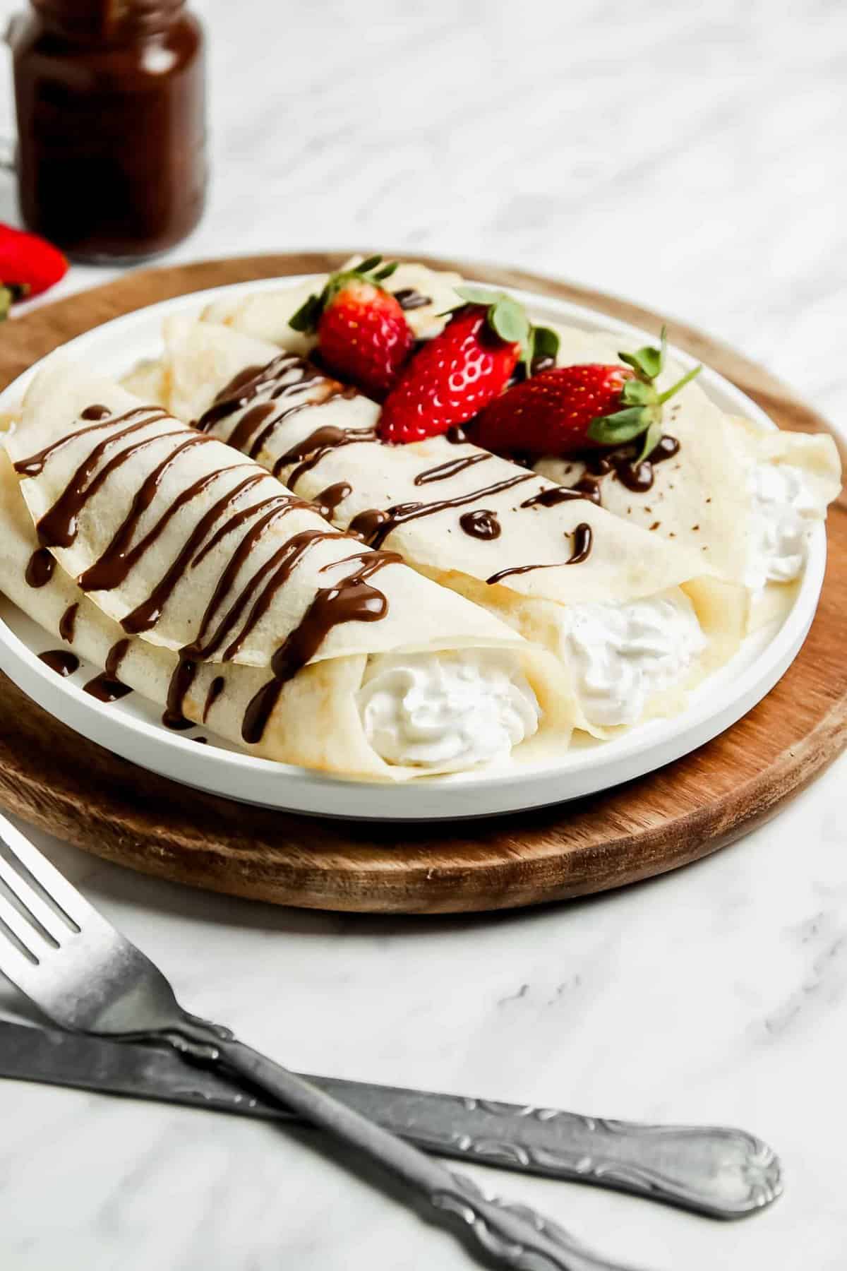 crepes filled with homemade whipped cream 