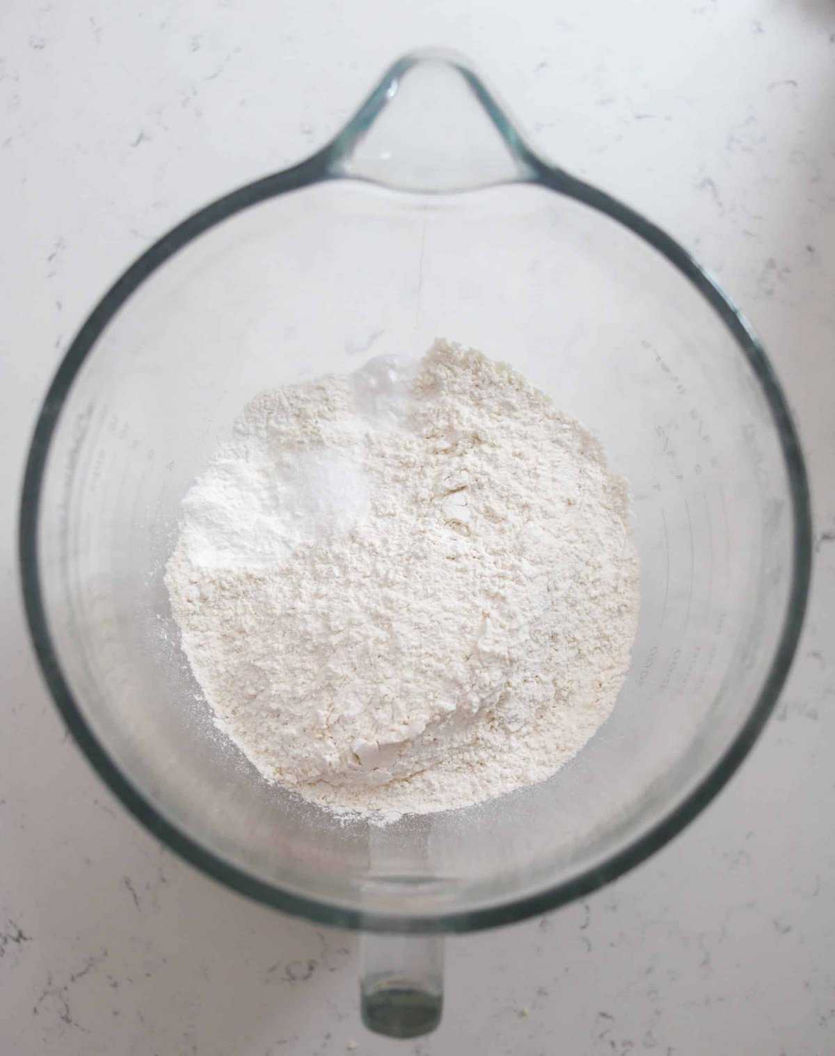 dry ingredients for cheddar Irish soda bread recipe in a bowl