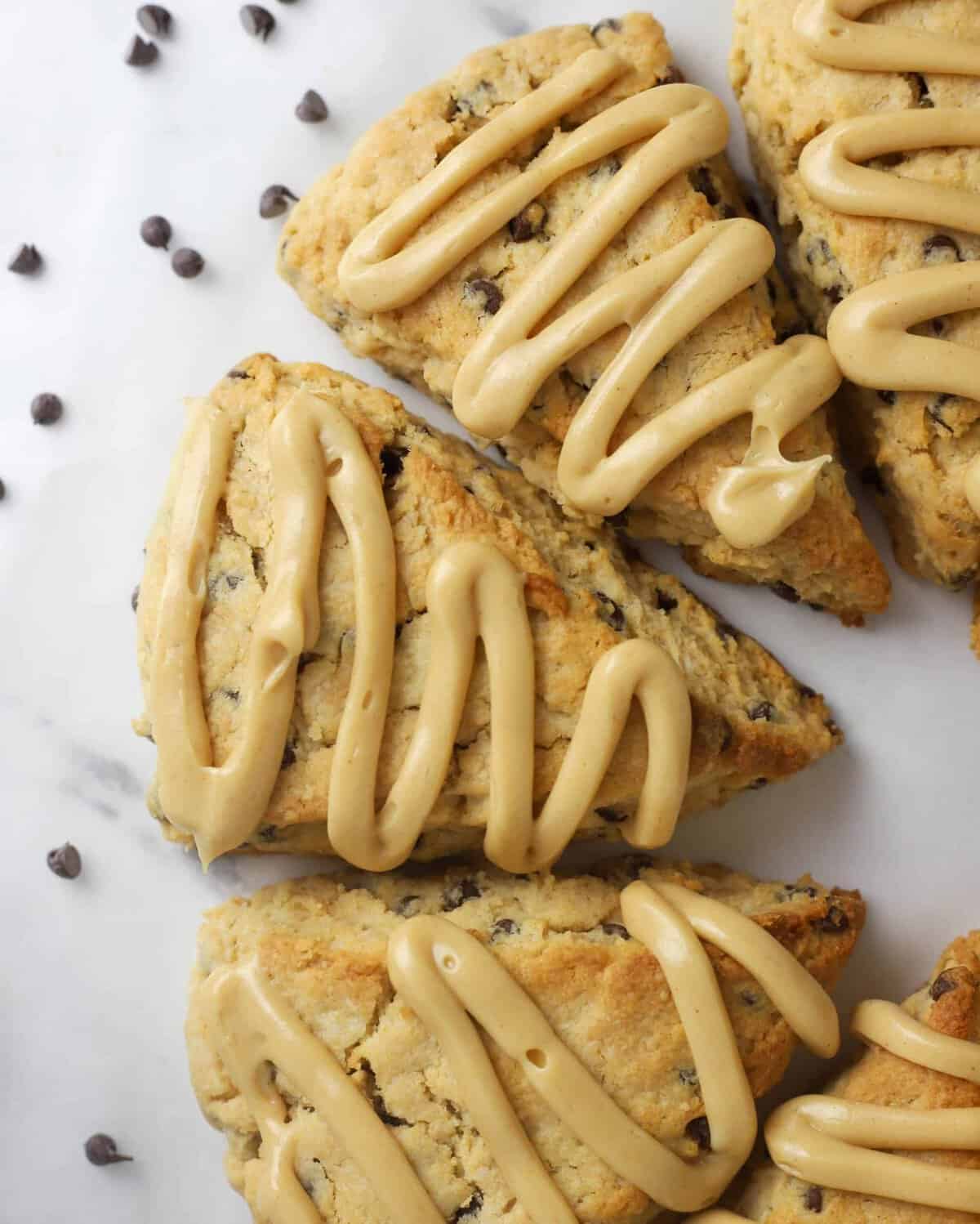 peanut butter scones with peanut butter glaze