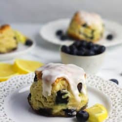 blueberry biscuits on a plate