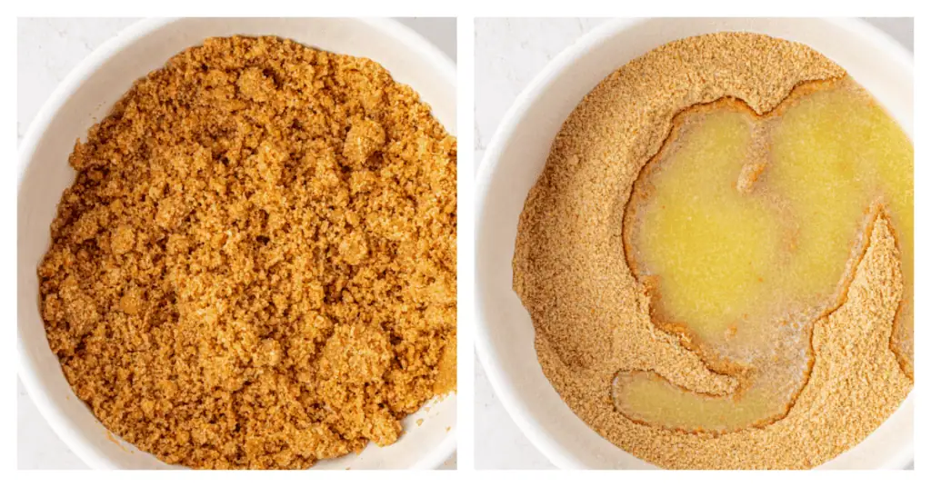 melted butter stirred into graham cracker crumbs