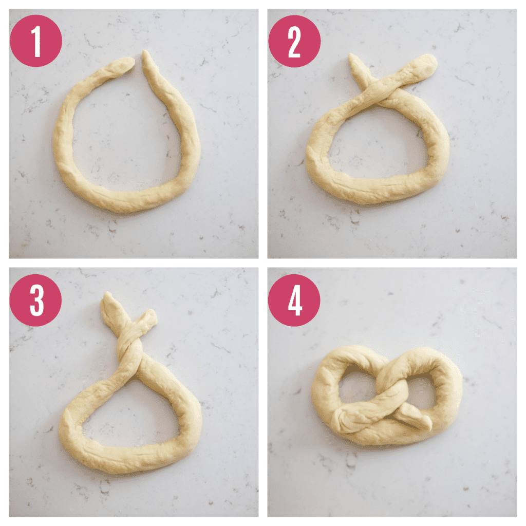 soft pretzels being shaped