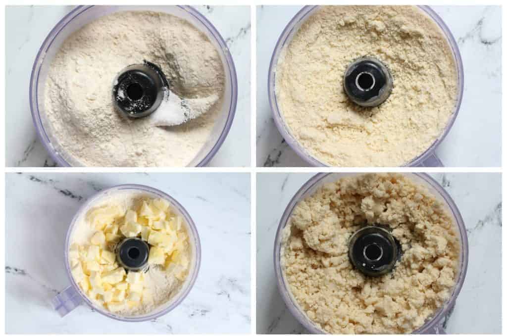 pie crust being made in food processor