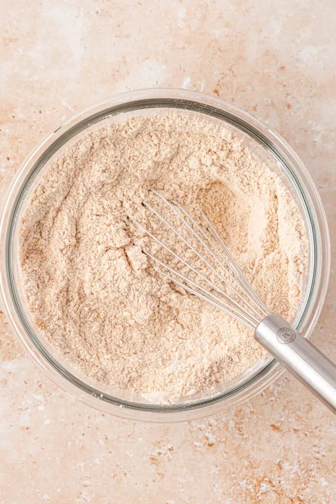 smores bars dry ingredients whisked together