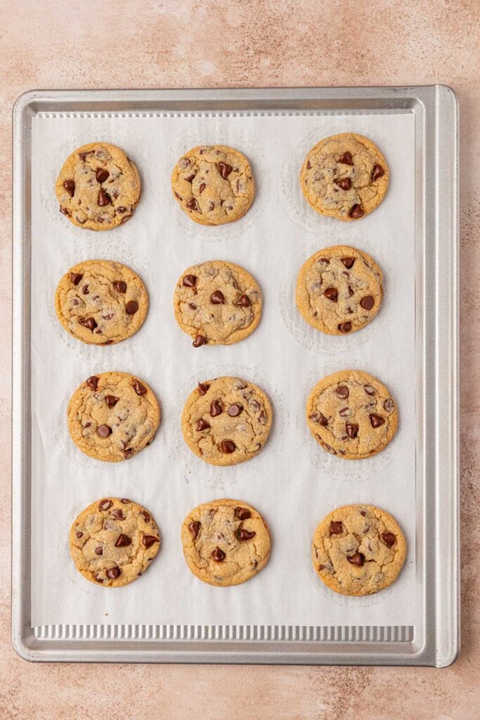 baked cookies on a cookie sheet