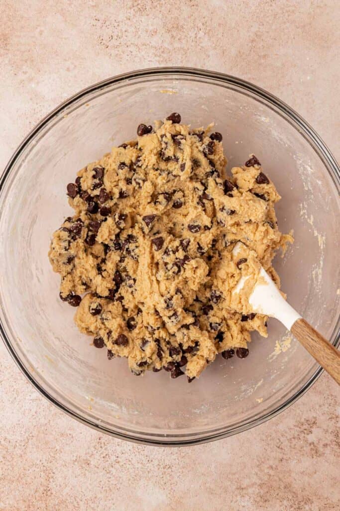 chocolate chip cookie dough in a ball