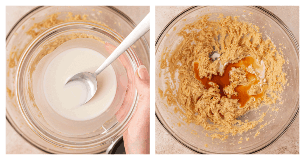 cornstarch mixture and vanilla added to cookie dough