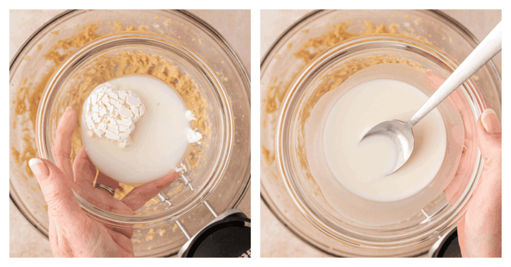 cornstarch and water mixed together