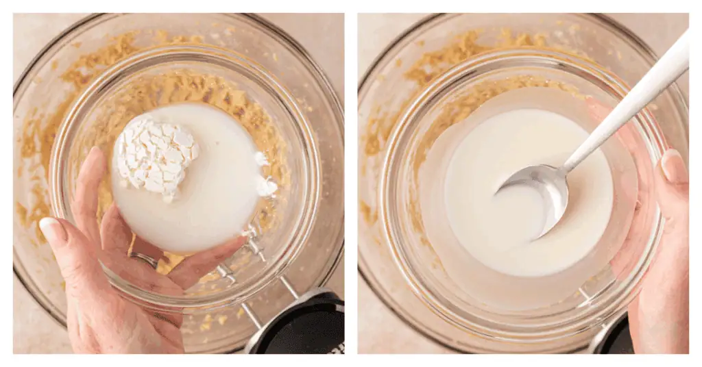cornstarch and water mixed together