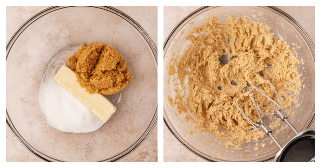 butter and sugar creamed together