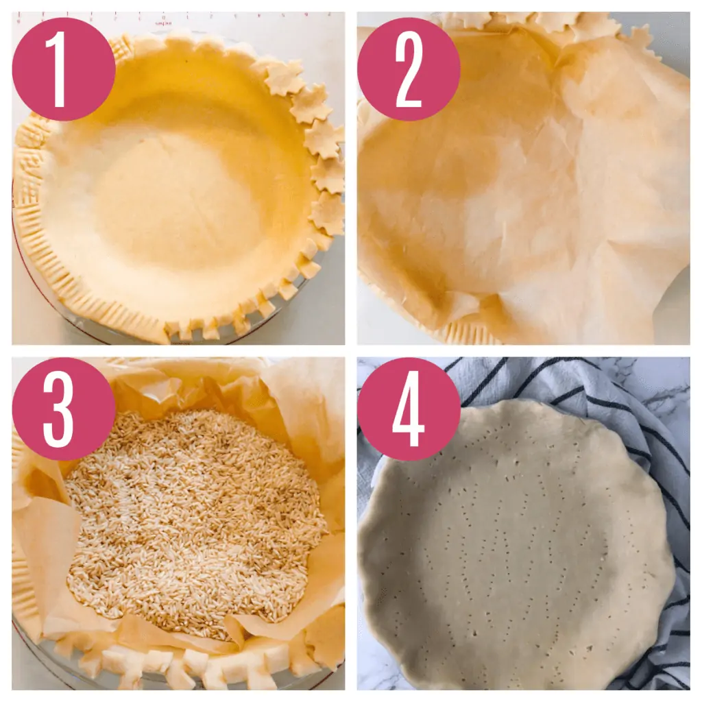 blind bake pie crust step by step collage