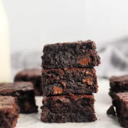 whole wheat brownies stacked