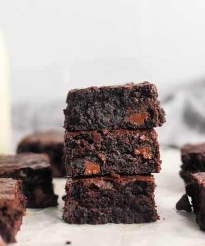 whole wheat brownies stacked