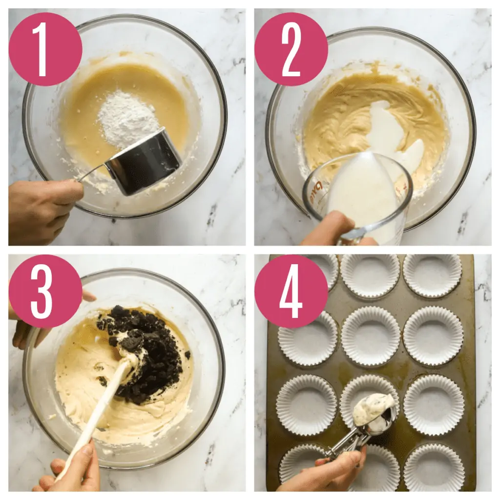 making oreo cupcake batter step by step photos