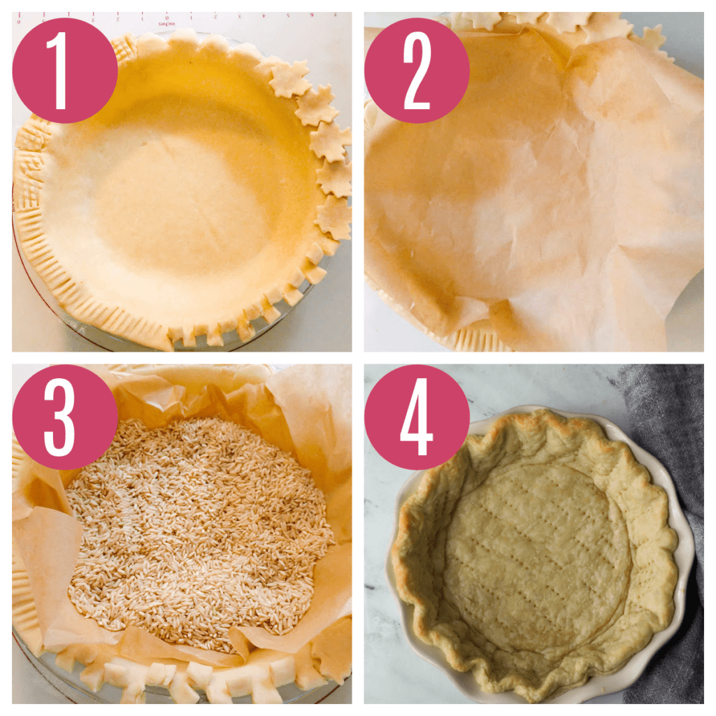 step by step photos of blind baking a pie crust