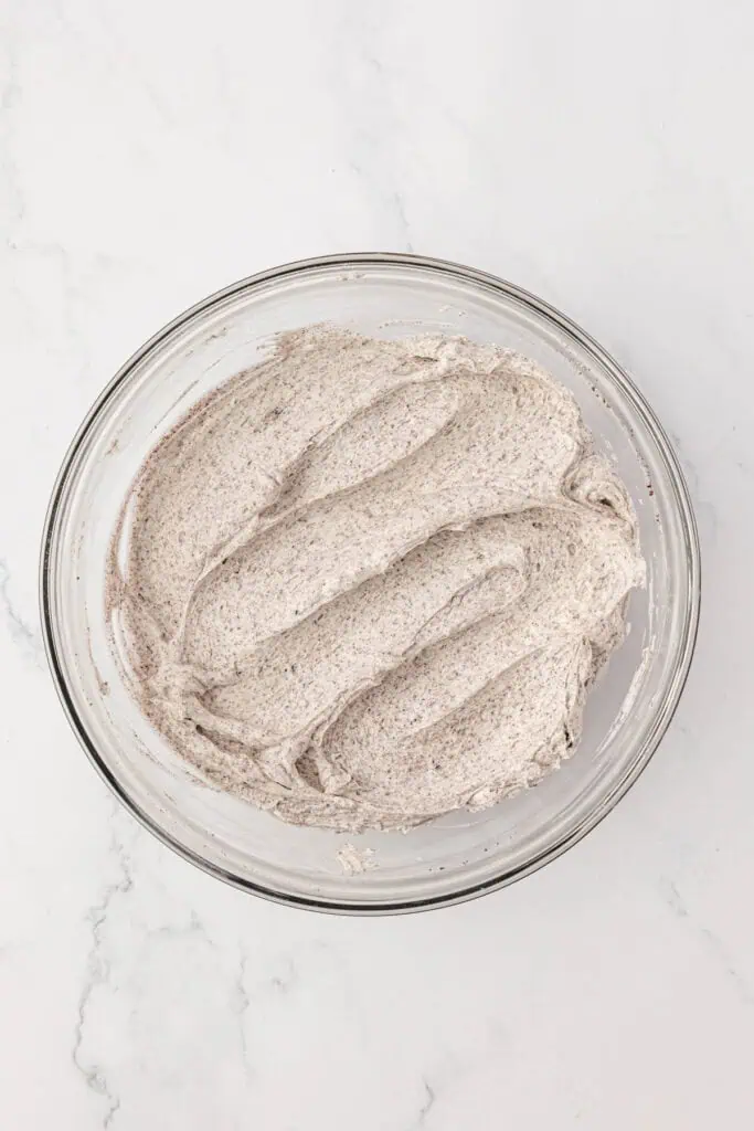 bowl of oreo frosting