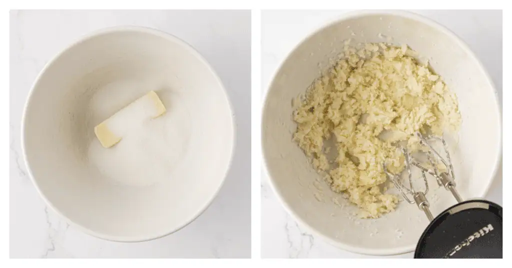 butter and sugar creamed together