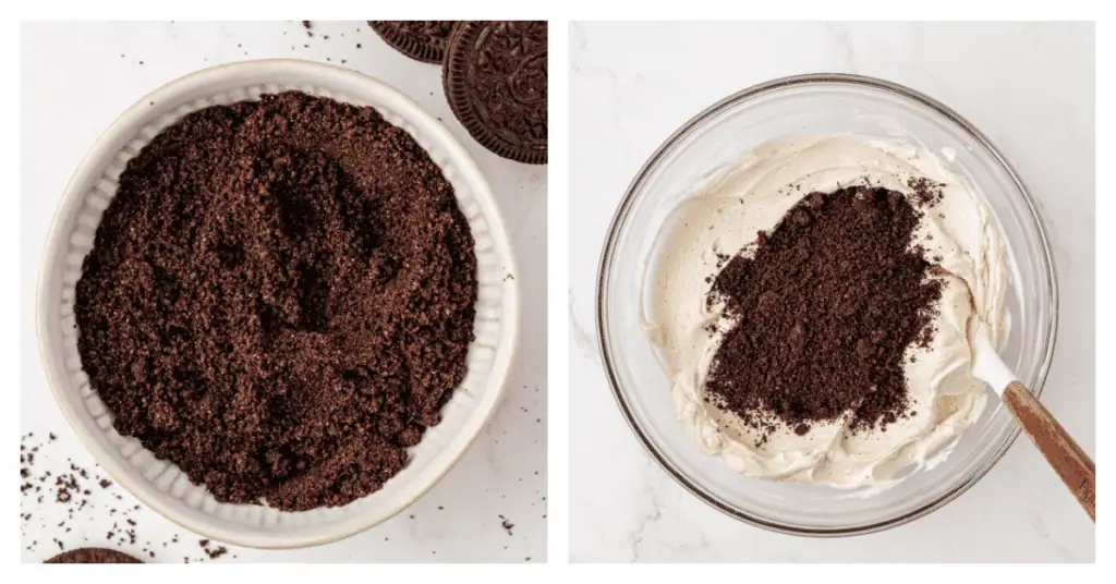 oreo crumbs added to the frosting