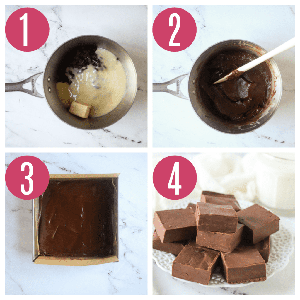 step by step photos of making chocolate fudge